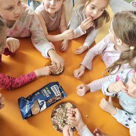 „Skąd się biorą produkty ekologiczne?” to ogólnopolski program edukacyjny dla przedszkoli, opracowany we współpracy z Ministerstwem Rolnictwa i Rozwoju Wsi. 11 marca 2025 r. w grupach "Bratki"„Tulipany”, "Niezapominajki " i "Różyczki" odbyły się zajęcia realizowane w ramach tego programu. Okres przedszkolny to kluczowy etap w kształtowaniu postaw, które mają wpływ na zdrowie zarówno teraz, jak i w przyszłości. Dlatego tak ważne jest, aby już od najmłodszych lat edukować dzieci w zakresie prawidłowego odżywi