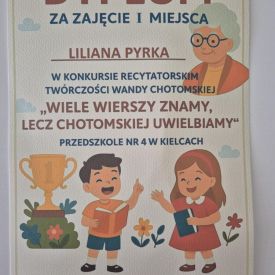 Konkurs recytatorski „Wiele wierszy znamy, lecz Chotomskiej uwielbiamy”.