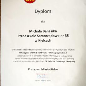 Rozstrzygnięcie konkursu „Oszczędzaj energię elektryczną – świeć przykładem"