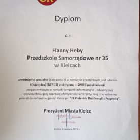 I i III miejsce oraz wyróżnienia specjalne w konkursie plastycznym  „Oszczędzaj energię elektryczną – świeć przykładem”