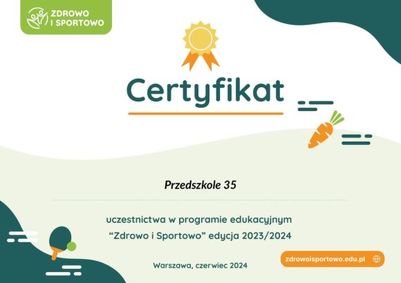 Projekt:  ZDROWO I SPORTOWO. 