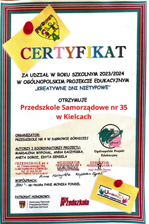 Projekt: Kreatywne dni nietypowe