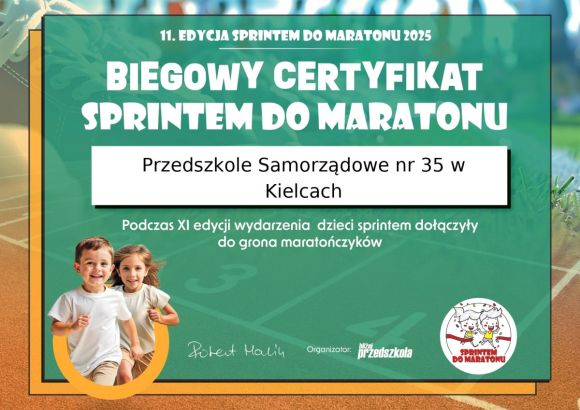 Sprintem do maratonu" w Przedszkolu Samorządowym nr 35! 🏃♂️🏃♀️
