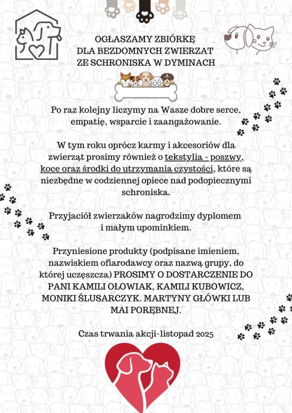Zbiórka dla bezdomnych zwierząt