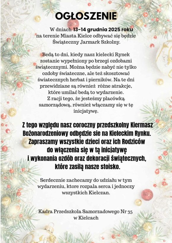 Kiermasz Bożonarodzeniowy