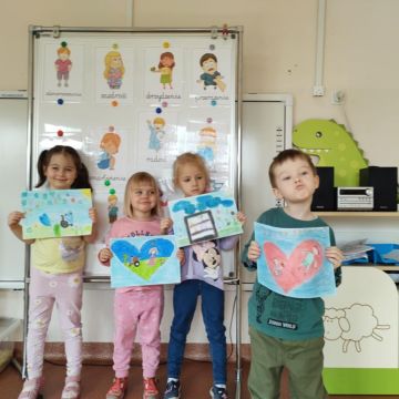 Udział dzieci z grupy Fiołki w ogólnopolskich konkursach plastycznych