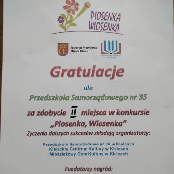 Konkurs Wokalny ,,Piosenka, Wiosenka"