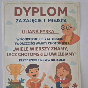 Konkurs recytatorski „Wiele wierszy znamy, lecz Chotomskiej uwielbiamy”.