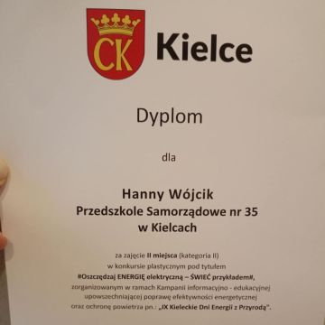 I i III miejsce oraz wyróżnienia specjalne w konkursie plastycznym „Oszczędzaj energię elektryczną – świeć przykładem”