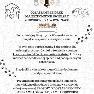 Zbiórka dla bezdomnych zwierząt